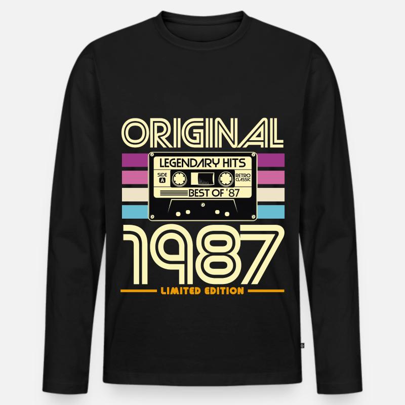 Originale limitierte Edition von 1987 - Männer Premium Bio Langarmshirt - Schwarz
