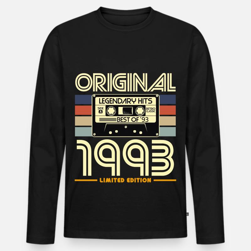 Originale Retro-Hits von 1993 - Männer Premium Bio Langarmshirt - Schwarz