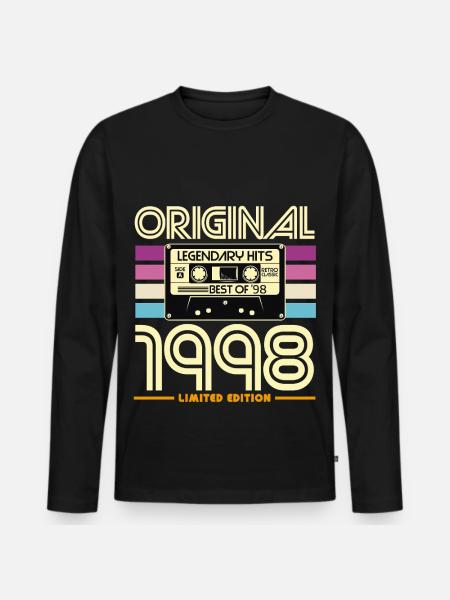 Originale limitierte Kassette von 1998 - Männer Premium Bio Langarmshirt - Schwarz