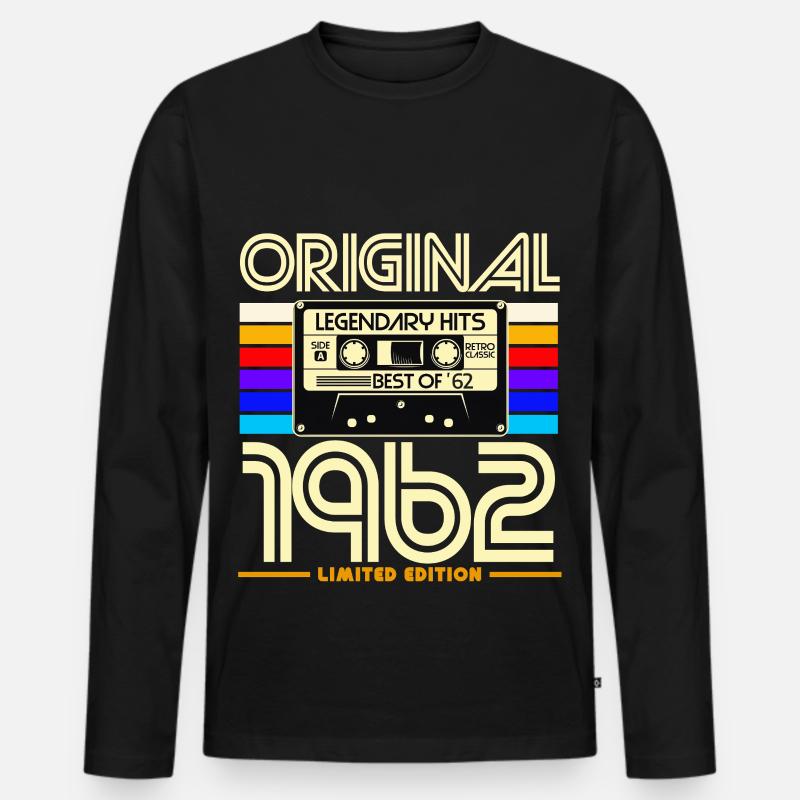 Originale limitierte Kassette von 1962 - Männer Premium Bio Langarmshirt - Schwarz