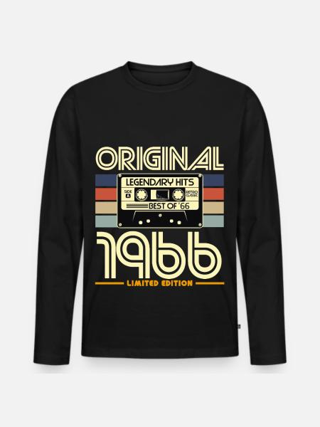 Original 1966 Cassette Retro édition - T-shirt manches longues Premium bio Homme - noir