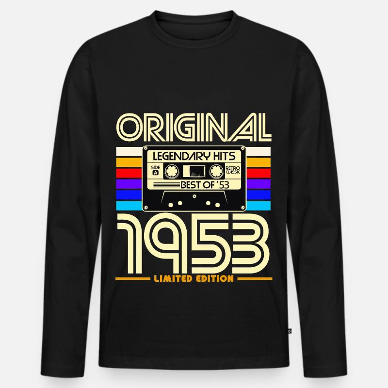 Originale Retro-Kassette von 1953 - Männer Premium Bio Langarmshirt - Schwarz