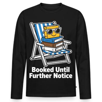 Booked Until Further Notice Bookworm - Men's Premium Organic Long Sleeve Shirt - black - Front - Nico (187cm)