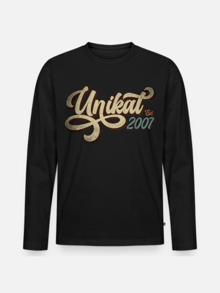 Unikat Est. 2007 - Geburtstag Geschenk - Männer Premium Bio Langarmshirt - Schwarz