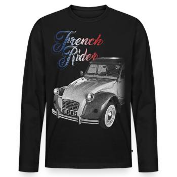 FRENCH RIDER, französisches Auto - Männer Premium Bio Langarmshirt - Schwarz - Vorne - Nico (187cm)