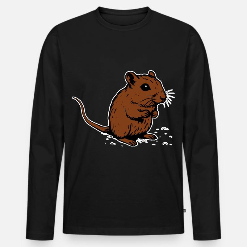 Rennmaus braun Geschenk - Männer Premium Bio Langarmshirt - Schwarz