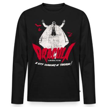 Universal Monsters Dracula Writing Red - Men's Premium Organic Long Sleeve Shirt - black - Front - Nico (187cm)