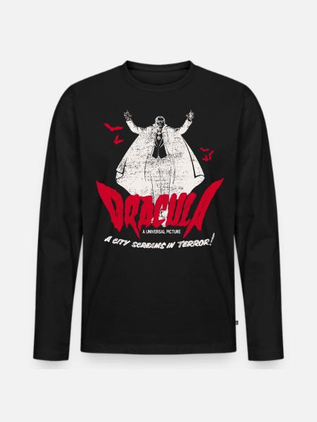 Universal Monsters Dracula L'écriture Rouge - T-shirt manches longues Premium bio Homme - noir