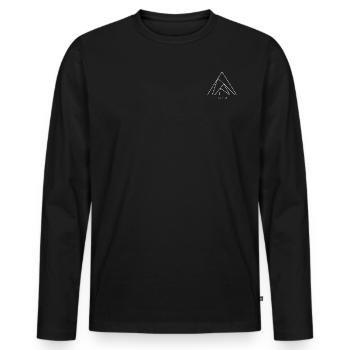 Geometric mountains - Men's Premium Organic Long Sleeve Shirt - black - Front - Nico (187cm)