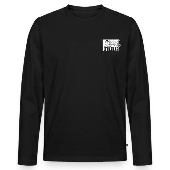 TKKG TKKG Logo Ein Fall Für TKKG Weiß Brustmotiv - Männer Premium Bio Langarmshirt - Schwarz - Vorne - Nico (187cm)