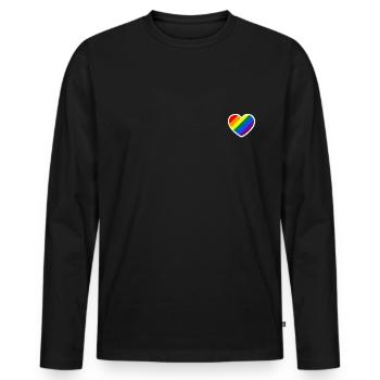 Fahne homosexuell herz - Männer Premium Bio Langarmshirt - Schwarz - Vorne - Nico (187cm)