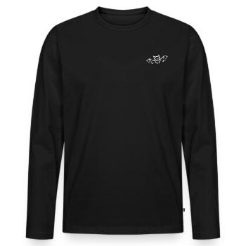 jeune chauve-souris sur blanc - T-shirt manches longues Premium bio Homme - noir - Devant - Nico (187cm)