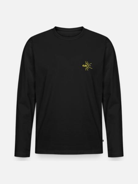 Sonne - Männer Premium Bio Langarmshirt - Schwarz