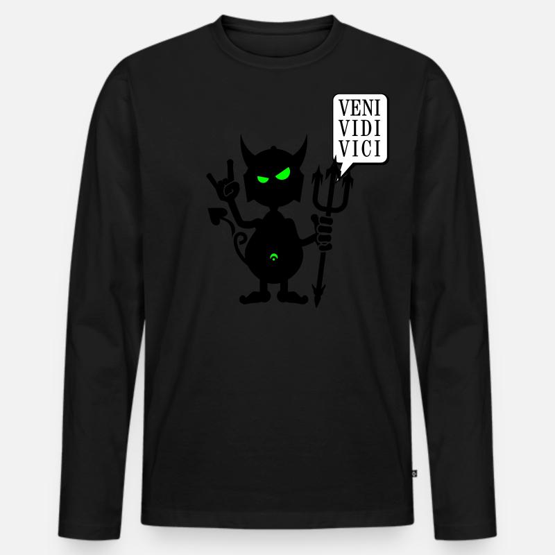 Teufel rocks / devil rocks (2c) - Männer Premium Bio Langarmshirt - Schwarz