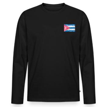 Cuba Collection 'by nikkkooo - Men's Premium Organic Long Sleeve Shirt - black - Front - Nico (187cm)