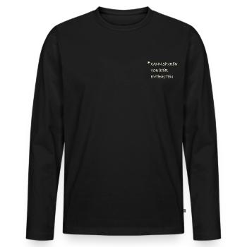 KANN SPUREN VON BIER ENTHALTEN - Männer Premium Bio Langarmshirt - Schwarz - Vorne - Nico (187cm)