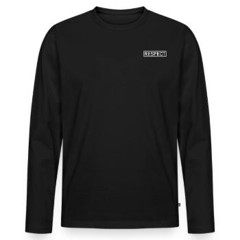 Respect - Männer Premium Bio Langarmshirt - Schwarz - Vorne - Nico (187cm)