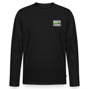 RENTE LOADING - Männer Premium Bio Langarmshirt - Schwarz - Vorne - Nico (187cm)