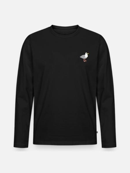 cool seagull - Men's Premium Organic Long Sleeve Shirt - black