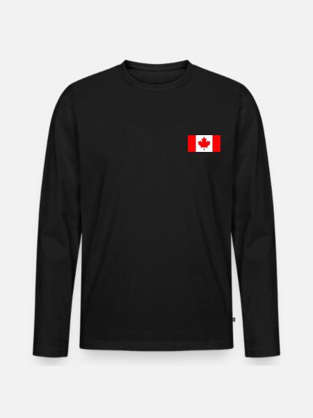 Kanada Flagge - Männer Premium Bio Langarmshirt - Schwarz