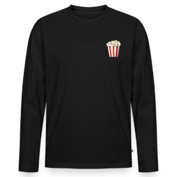 Popcorn - Männer Premium Bio Langarmshirt - Schwarz - Vorne - Nico (187cm)