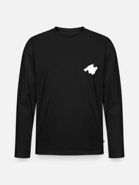 Mallorca Chest Logo - Men's Premium Organic Long Sleeve Shirt - black