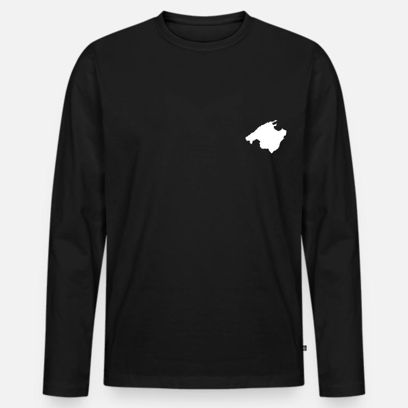 Mallorca Brustlogo - Männer Premium Bio Langarmshirt - Schwarz