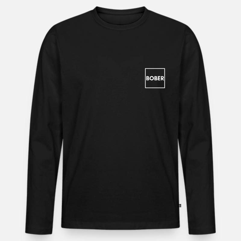 BOBR BOBER - der Bieber - Männer Premium Bio Langarmshirt - Schwarz