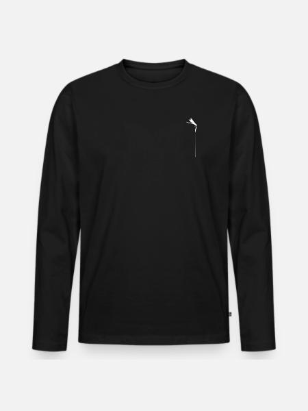 Zen-Libelle – Minimalistischer Kachimushi-Geist - Männer Premium Bio Langarmshirt - Schwarz