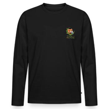 Slurping Momo - Männer Premium Bio Langarmshirt - Schwarz - Vorne - Nico (187cm)