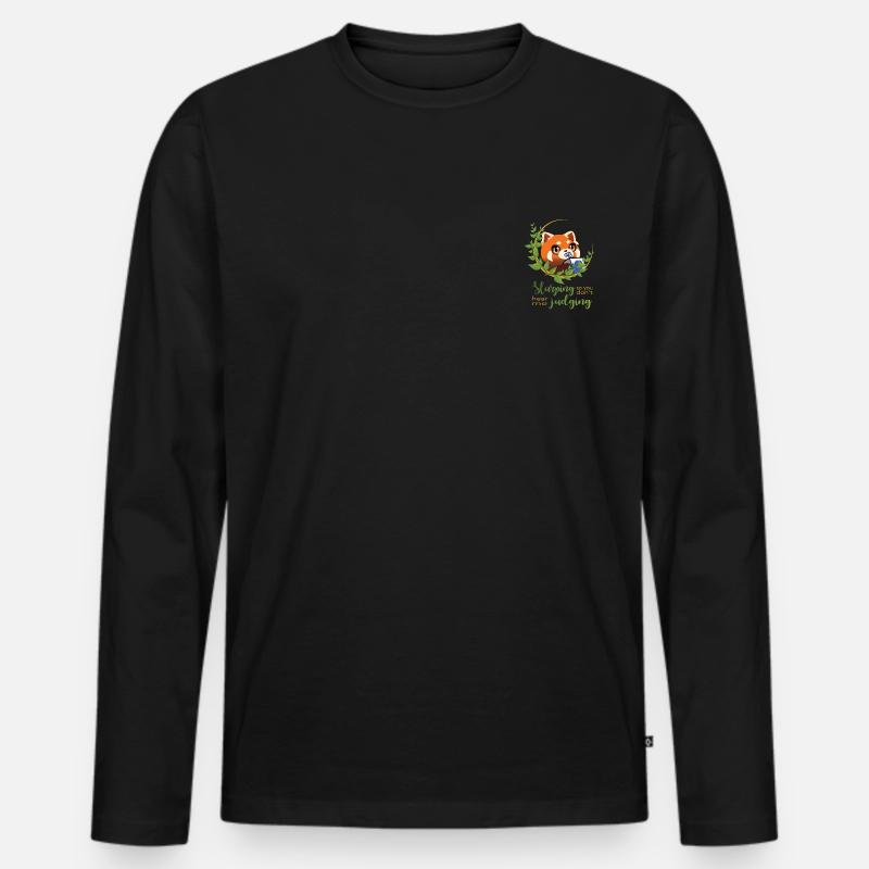 Slurping Momo - Männer Premium Bio Langarmshirt - Schwarz