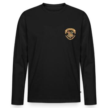 Harry Potter Hogwarts kleines Wappen - Männer Premium Bio Langarmshirt - Schwarz - Vorne - Nico (187cm)