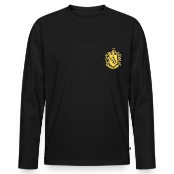 Harry Potter Hufflepuff Coat of Arms small - Men's Premium Organic Long Sleeve Shirt - black - Front - Nico (187cm)