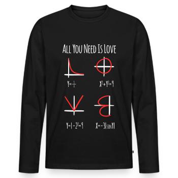 Mathe Nerd Lehrer - Männer Premium Bio Langarmshirt - Schwarz - Vorne - Nico (187cm)