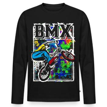 BMX bike | BMX bike | Cool BMX | BMX - Men's Premium Organic Long Sleeve Shirt - black - Front - Nico (187cm)