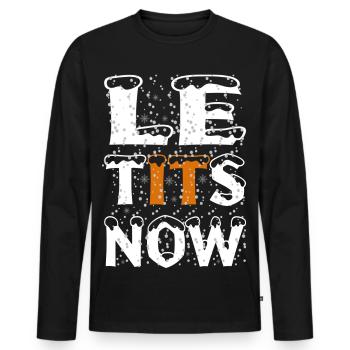 Joyeux Noël 2023 - Que la neige dise - T-shirt manches longues Premium bio Homme - noir - Devant - Nico (187cm)