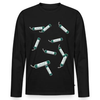 Pyro Böller - Männer Premium Bio Langarmshirt - Schwarz - Vorne - Nico (187cm)
