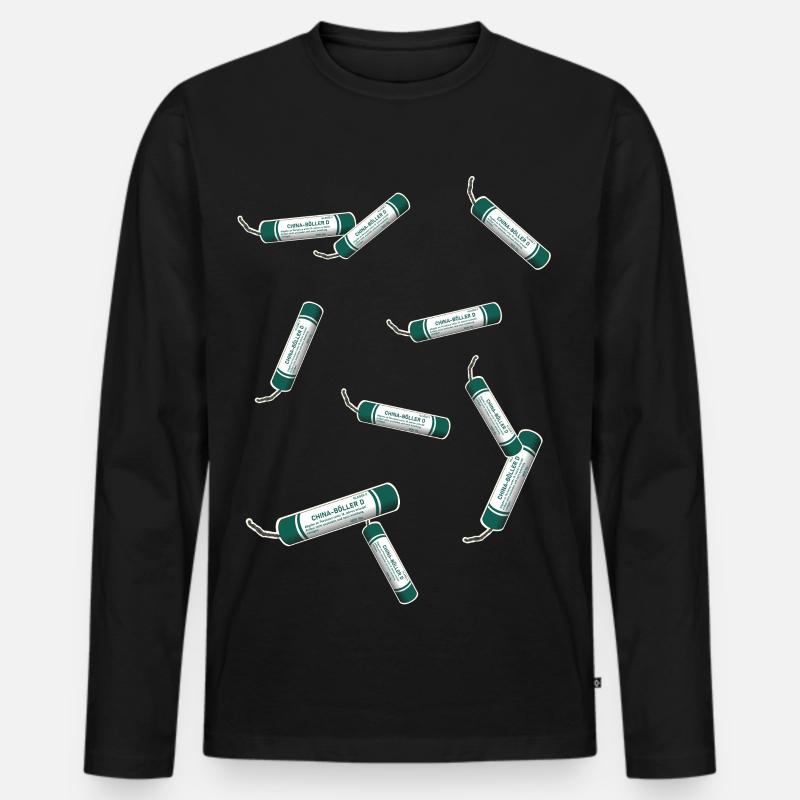 Pyro Böller - Männer Premium Bio Langarmshirt - Schwarz