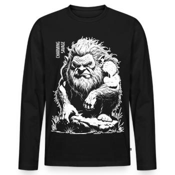Charmant Savage #1 Design blanc - T-shirt manches longues Premium bio Homme - noir - Devant - Nico (187cm)