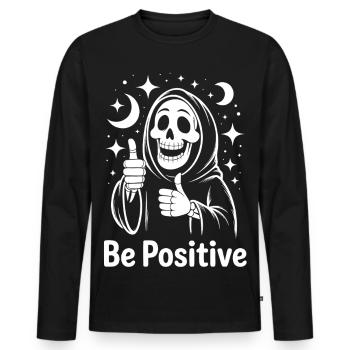 Soyez positif, Faucheuse - T-shirt manches longues Premium bio Homme - noir - Devant - Nico (187cm)