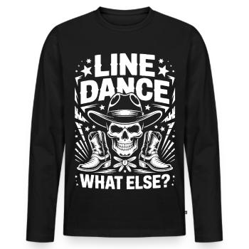 Line Dance Skull Western - Men's Premium Organic Long Sleeve Shirt - black - Front - Nico (187cm)