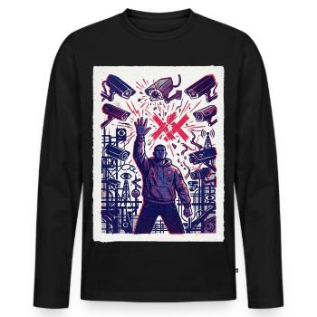 Surveillance Freedom Freethinker Free Spirit - Men's Premium Organic Long Sleeve Shirt - black - Front - Nico (187cm)