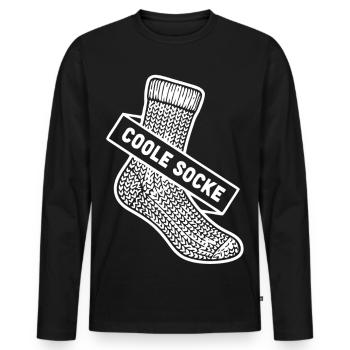 Coole Socke Banner - Männer Premium Bio Langarmshirt - Schwarz - Vorne - Nico (187cm)