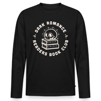 Dark Romance Totenkopf Buchclub und Bücher - Männer Premium Bio Langarmshirt - Schwarz - Vorne - Nico (187cm)