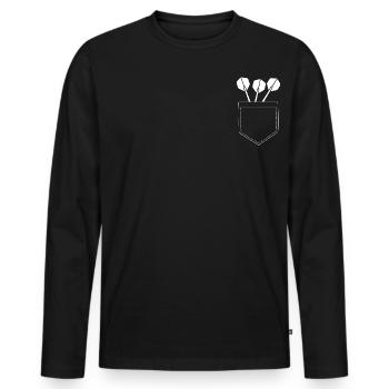 Darts Darts Pocket - T-shirt manches longues Premium bio Homme - noir - Devant - Nico (187cm)