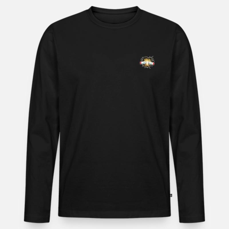 Firecracker Pyro - Männer Premium Bio Langarmshirt - Schwarz