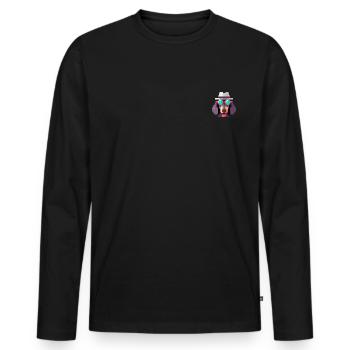 Dackel Hipster Pixel Art Hundeliebhaber - Männer Premium Bio Langarmshirt - Schwarz - Vorne - Nico (187cm)