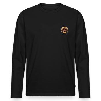 Amateurs de chiens rétro teckel - T-shirt manches longues Premium bio Homme - noir - Devant - Nico (187cm)