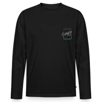 "Simple Style" Design | Calligraphic Art - Men's Premium Organic Long Sleeve Shirt - black - Front - Nico (187cm)