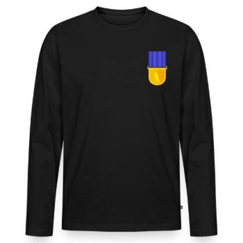 Médaille Serrano - T-shirt manches longues Premium bio Homme - noir - Devant - Nico (187cm)